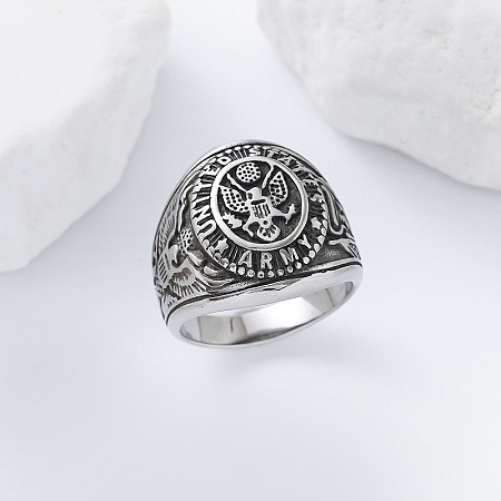 304 Stainless Steel US Military Army Finger Rings for Men YQ5798-6-1