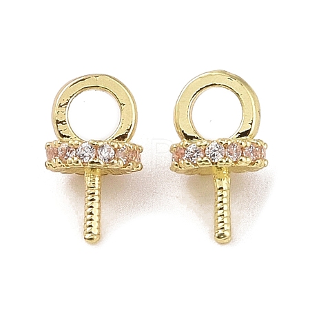 Brass with Cubic Zirconia Peg Bails KK-B087-13A-G-1