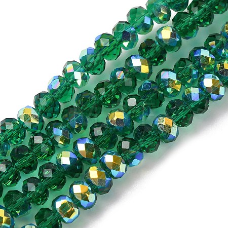 Electroplate Transparent Glass Beads Strands EGLA-A046-01A-18-1