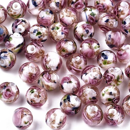 Handmade Gold Sand Lampwork Beads LAMP-S194-001I-1