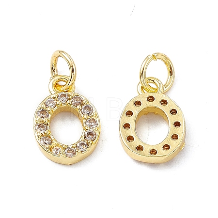 Real 18K Gold Plated Brass Micro Pave Clear Cubic Zirconia Charms KK-E068-VB452-O-1