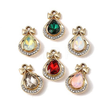 UV Plating Alloy Glass Pendants FIND-K032-27G-1