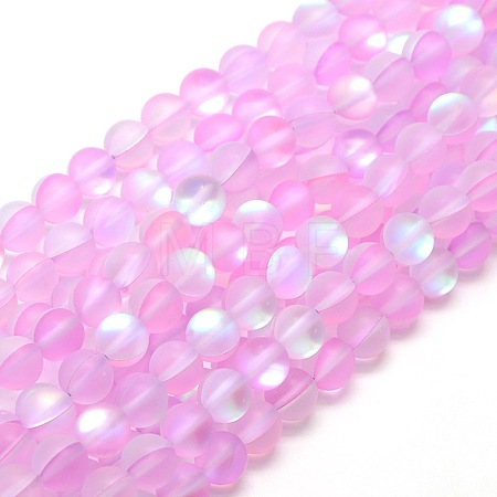 Synthetic Moonstone Beads Strands X-G-F142-8mm-09-1