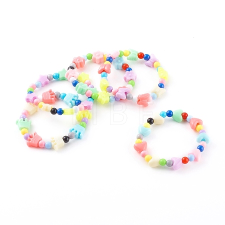 Acrylic Kids Bracelets Sets BJEW-JB06116-1