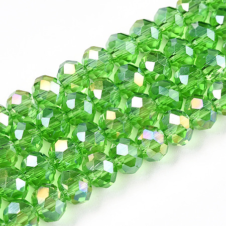 Electroplate Glass Beads Strands X-EGLA-A044-T6mm-B11-1