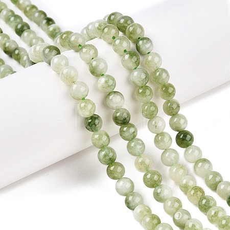 Dyed Natural White Jade Beads Strands X-G-T138-6mm-210-24-1