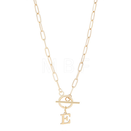 304 Stainless Steel Letter Pendant Necklaces NJEW-LP0001-52E-G-1