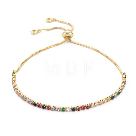 Cubic Zirconia Tennis Bracelet BJEW-T020-03B-01G-1