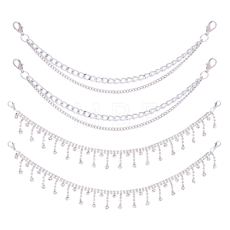2Pcs Aluminium Alloy Boot Strap Chains AJEW-ME0003-07-1