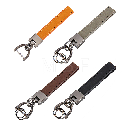 4 Sets 4 Colors Microfiber Leather Keychain KEYC-GA0001-16-1