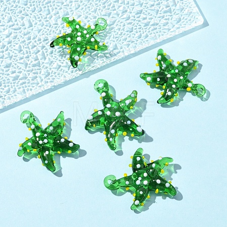 5Pcs Handmade Lampwork Pendants LAMP-YW0001-67I-1