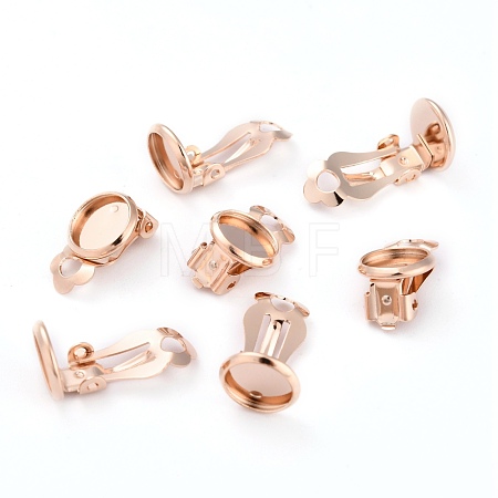304 Stainless Steel Clip-on Earring Setting STAS-L244-50C-RG-1