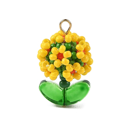 Glass Seed Beaded Pendants PALLOY-MZ01395-03-1