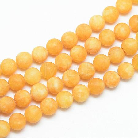 Natural White Jade Bead Strands G-R297-10mm-34-1