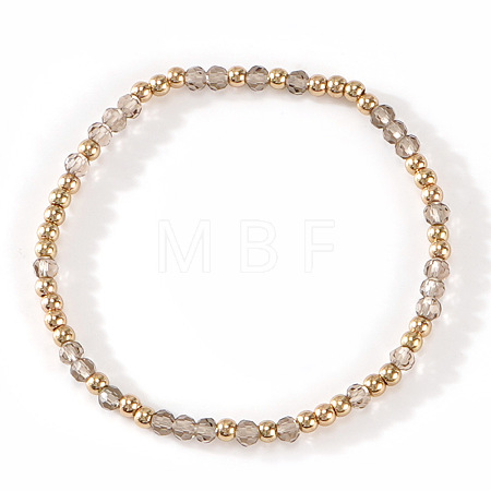 Glass & 304 Stainless Steel Beaded Stretch Bracelets for Women AN7513-3-1