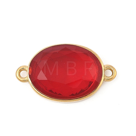 304 Stainless Steel Cubic Zirconia Oval Connector Charms STAS-P380-78G-01-1