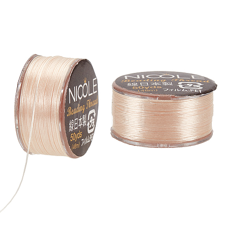 Nylon Beading Thread NWIR-WH0005-10S-1