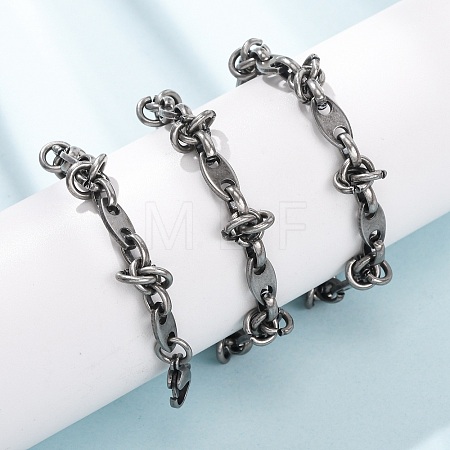 Vintage 304 Stainless Steel Oval Link Chain Necklaces NJEW-C115-05AS-1