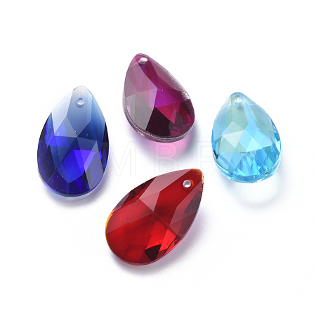 Glass Rhinestone Pendants RGLA-L022-B-M-1