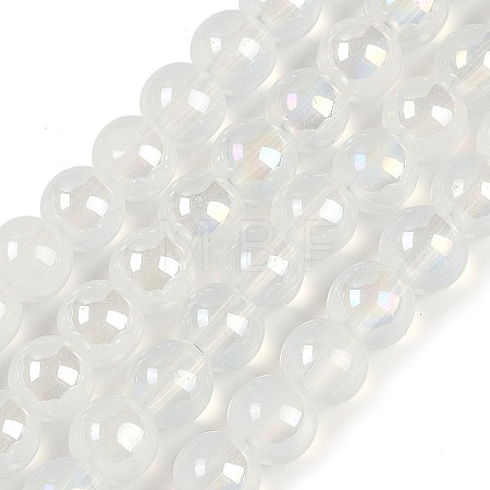 Baking Paint Electroplate Glass Beads Strands GLAA-G120-01B-1