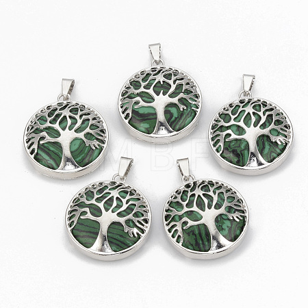 Synthetic Malachite Pendants G-S292-10A-P-1
