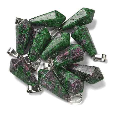 Dyed Natural Marble Pointed Pendants G-B127-15P-04-1