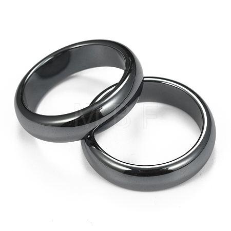 Non-Magnetic Synthetic Hematite Finger Rings RJEW-J005-03A-1
