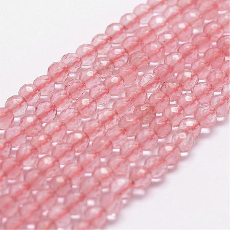 Cherry Quartz Glass Beads Strands G-D840-43-4mm-1