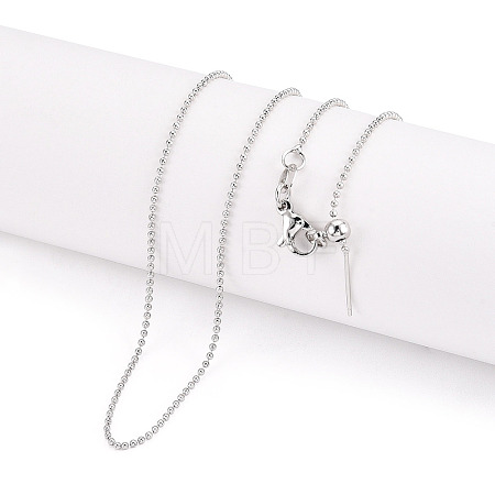 Brass Ball Chain Necklaces for Women NJEW-G084-14P-1