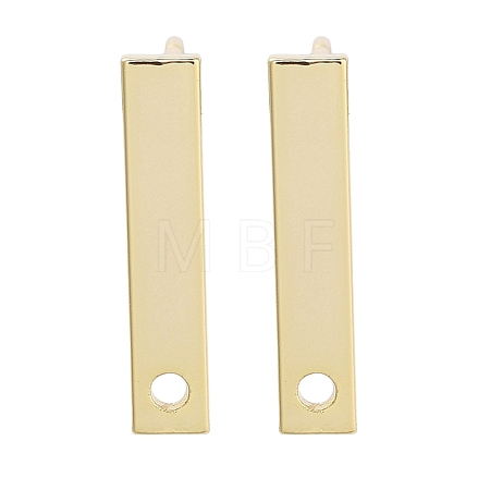 Brass Stud Earrings Findings EJEW-B063-01G-02-1