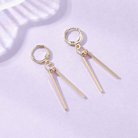 304 Stainless Steel Round with Stick Leverback Earrings EJEW-JE06827-1