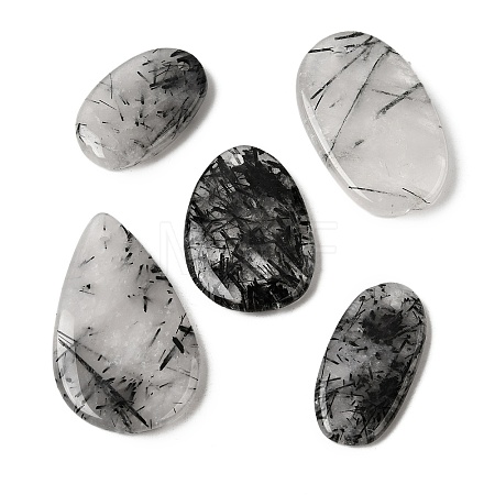 Natural Tourmalinated Quartz Pendants G-D365-02E-03-1