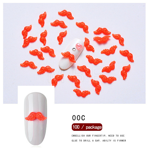 Mustache Resin Cabochons Nail Art Decoration MRMJ-S035-032F-1