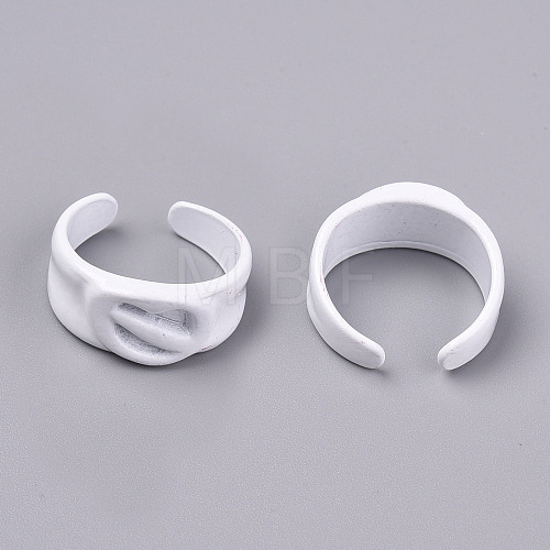 Spray Painted Alloy Cuff Rings RJEW-T011-34H-RS-1