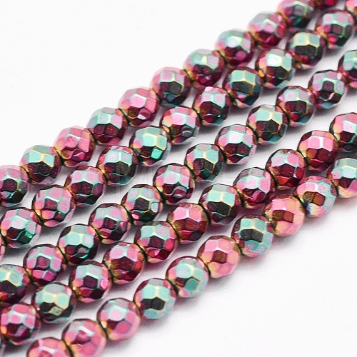 Electroplate Non-magnetic Synthetic Hematite Beads Strands G-L486-A-02-1