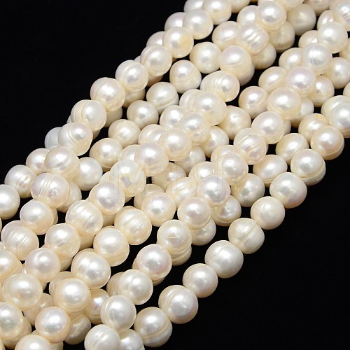 Grade A Natural Cultured Freshwater Pearl Beads Strands PEAR-L001-B-10-01-1