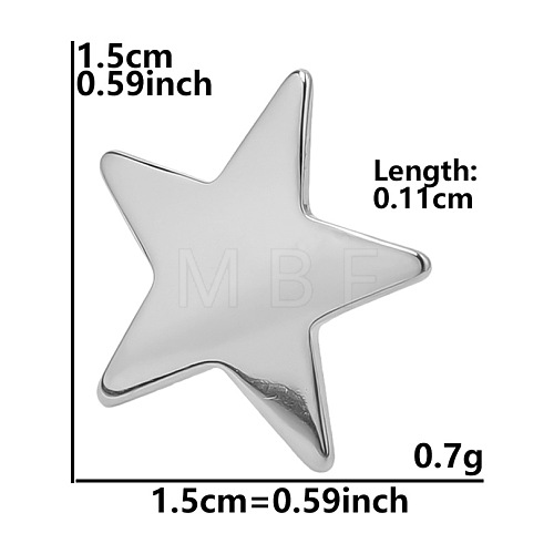 Non-Tarnish Classic Vintage Star 304 Stainless Steel Stud Earrings for Women GS5707-7-1