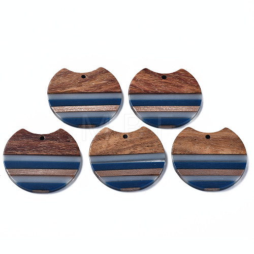 Resin & Walnut Wood Pendants X-RESI-N025-014A-C01-1