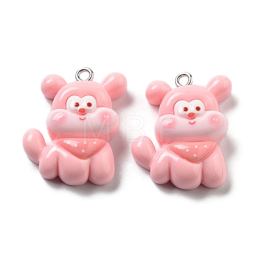 Opaque Resin Puppy Pendants RESI-R444-02B-1