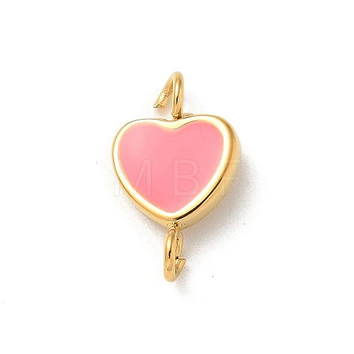 Ion Plating(IP) 304 Stainless Steel Enamel Heart Connector Charms STAS-G351-08G-03-1