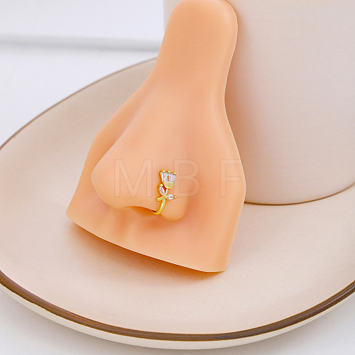 Alloy Crystal Rhinestone Clip on Nose Rings WGF4DCC-04-1