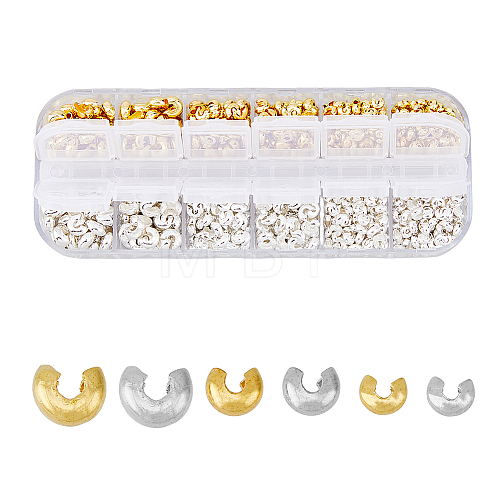 780Pcs 6 Style Iron Crimp Beads Covers IFIN-HY0001-61-1