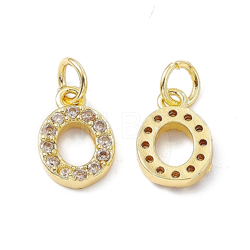 Real 18K Gold Plated Brass Micro Pave Clear Cubic Zirconia Charms KK-E068-VB452-O-1