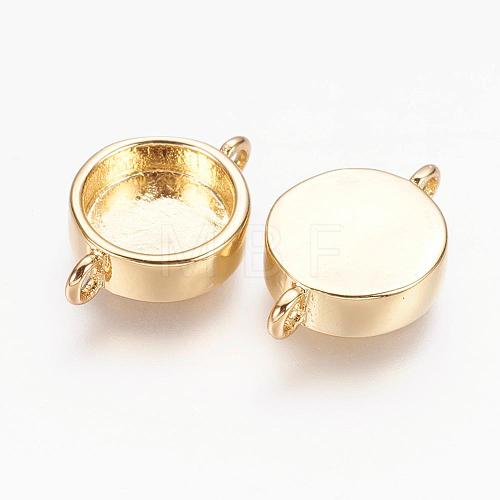 Real 18K Gold Plated Brass Cabochon Connector Settings KK-K177-02B-G-1