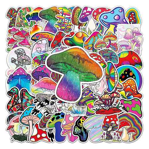 Rainbow Color Waterproof PVC Paper Sticker Labels MUSH-PW0002-10-1