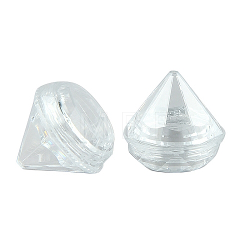 Diamond/Heart Plastic Beads Storage Containers PW-WG50167-01-1