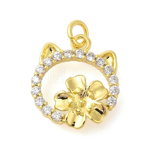 Rack Plating Brass Micro Pave Cubic Zirconia Charms KK-S396-70G-1