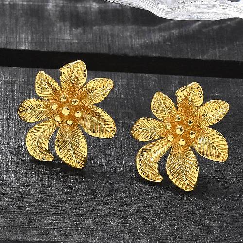 Brass Stud Earrings EJEW-Q015-06G-1