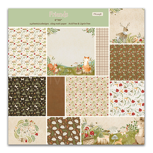 24pcs Retro Scrapbook Paper PW-WG03E75-01-1