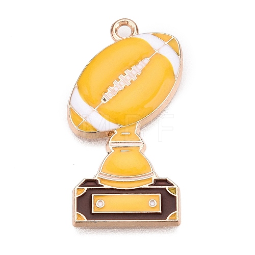 Rugby Theme Alloy Enamel Pendants ENAM-T021-04KCG-1